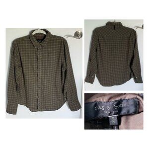 rag & bone Brown Plaid Casual Button Down Shirt